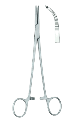 Затискач кровоспинний по Бейбі-Адсон, 1х2 зубий, зігнутий, 180 мм, типу москіт Bio Tules Impex BTS-24-270.1